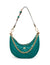 Anne Klein Emerald Quilted Crescent Shoulder Bag With Swag Chain