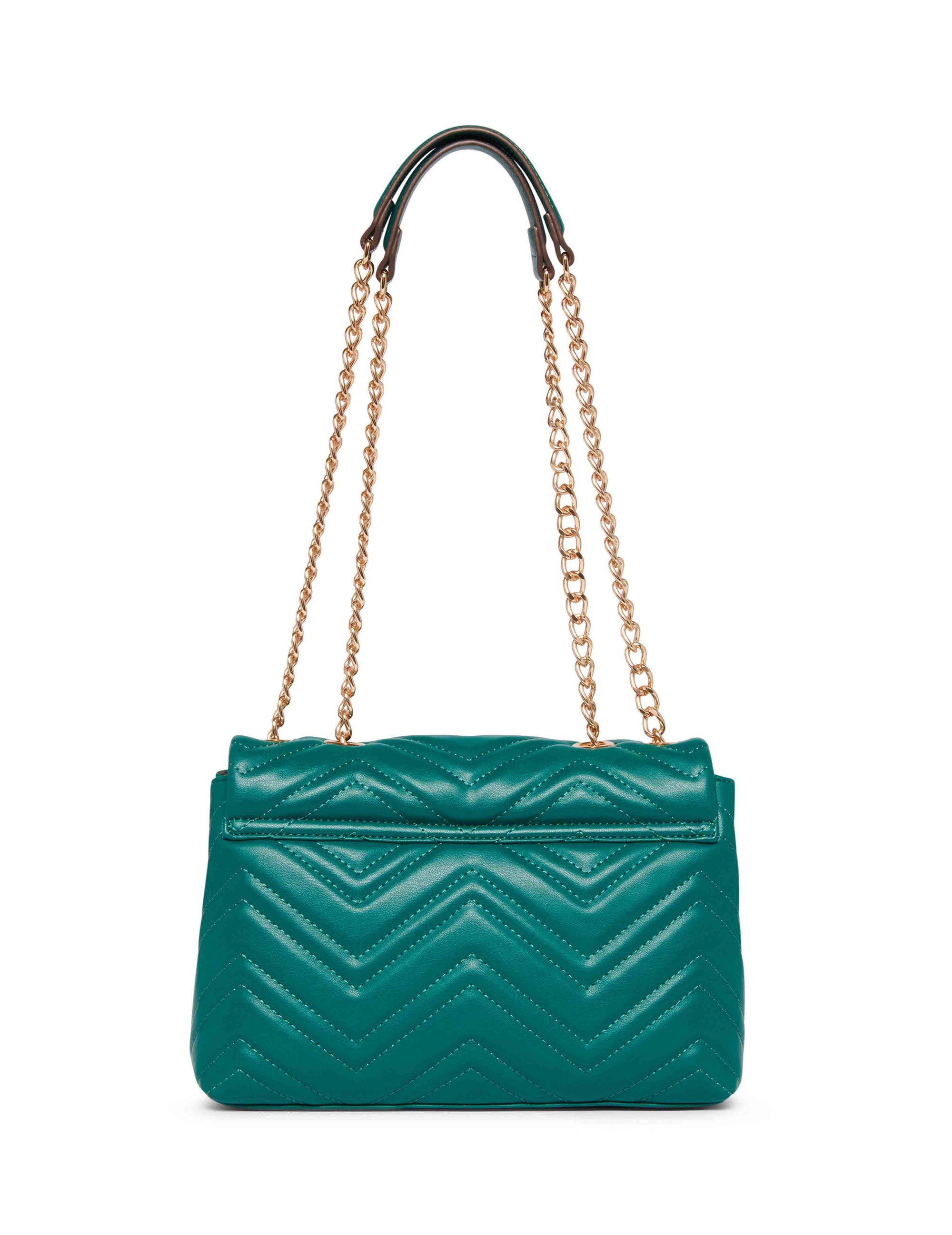 Anne Klein Emerald Quilted Convertible Flap Shoulder Bag With Turn Lock