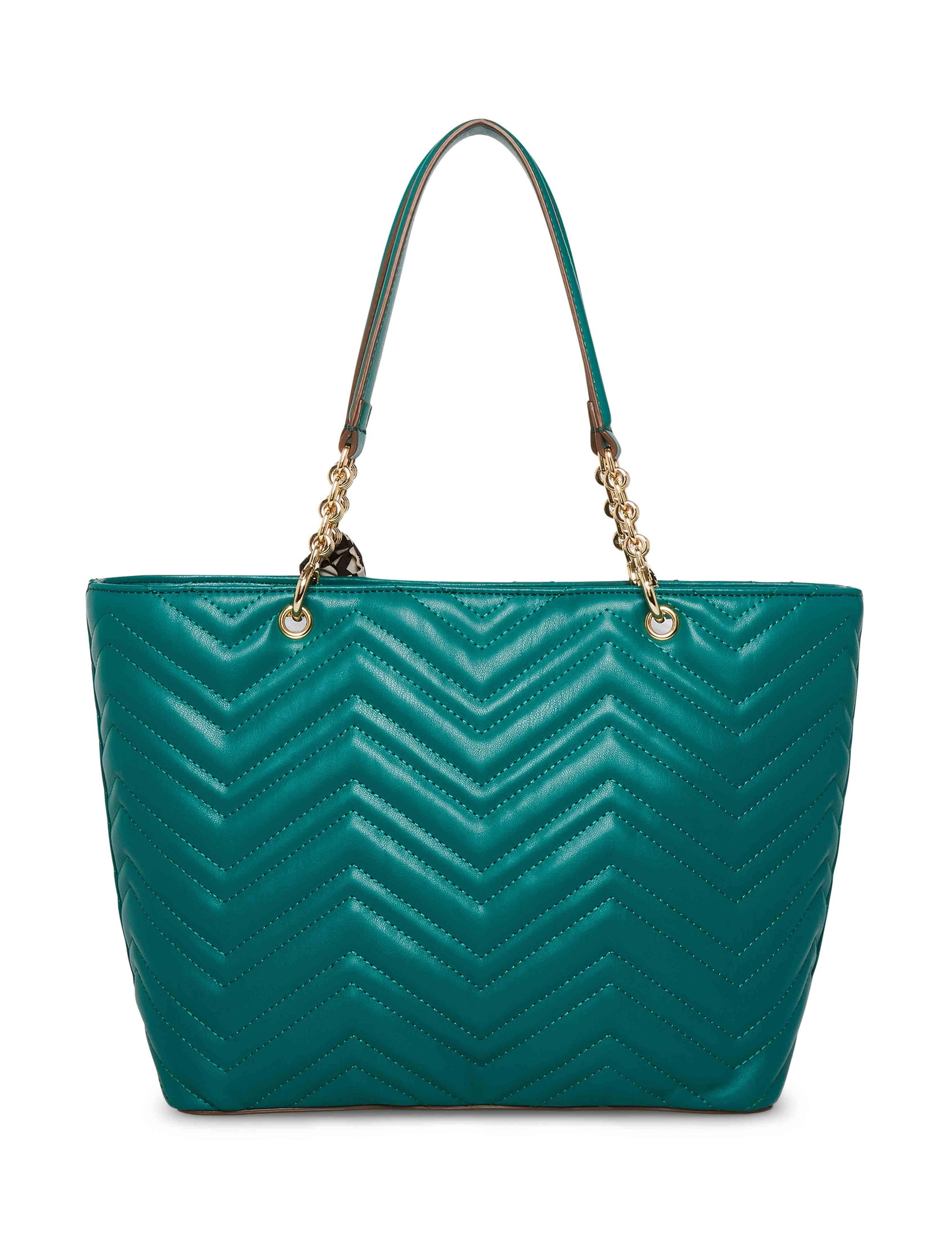 Anne Klein Emerald Quilted Chain Tote With Turn Lock