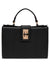Anne Klein Black/Black Convertible Box Bag With AK Enamel Turn Lock