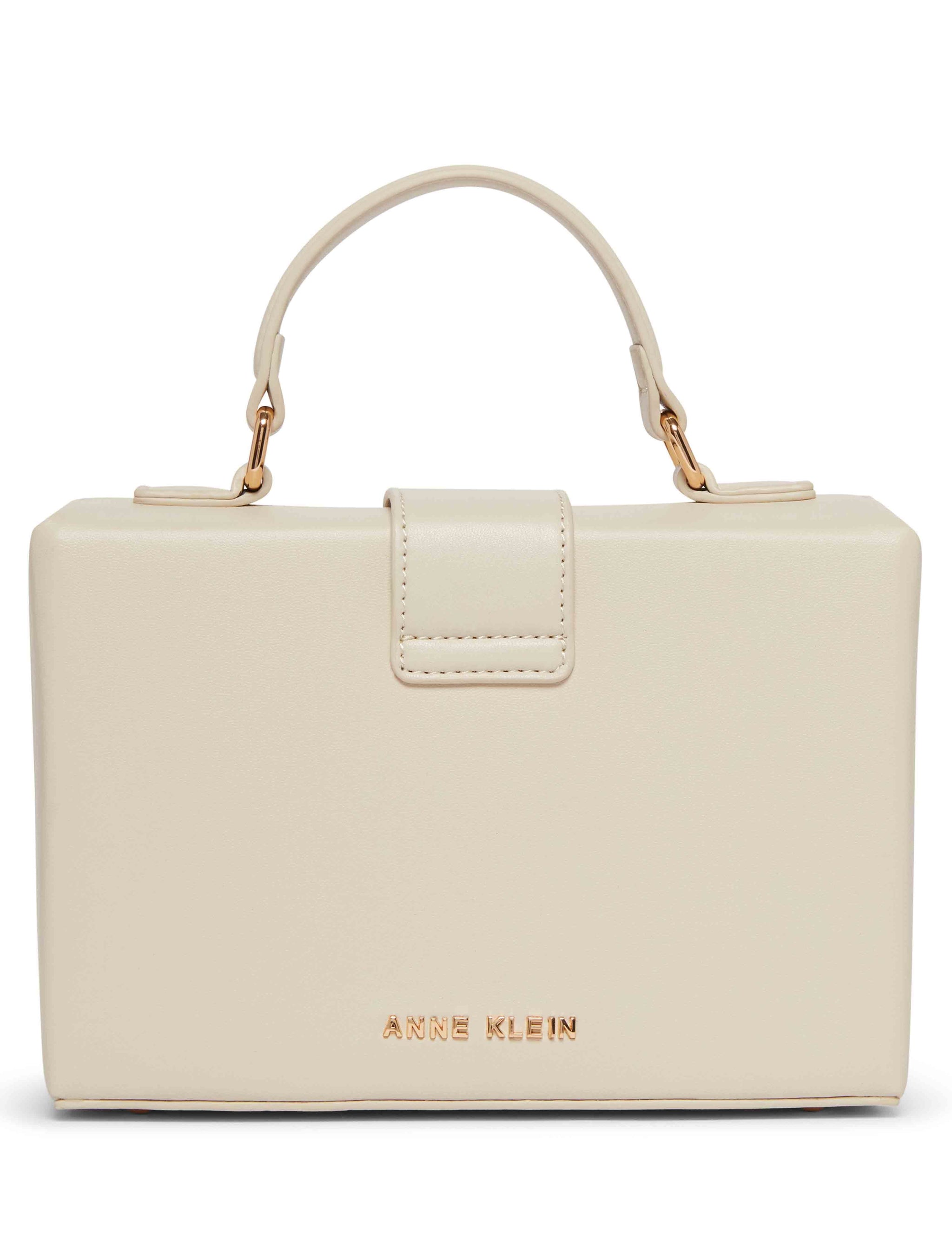 Anne Klein Convertible Box Bag With Ak Enamel Turn Lock | Anne Klein