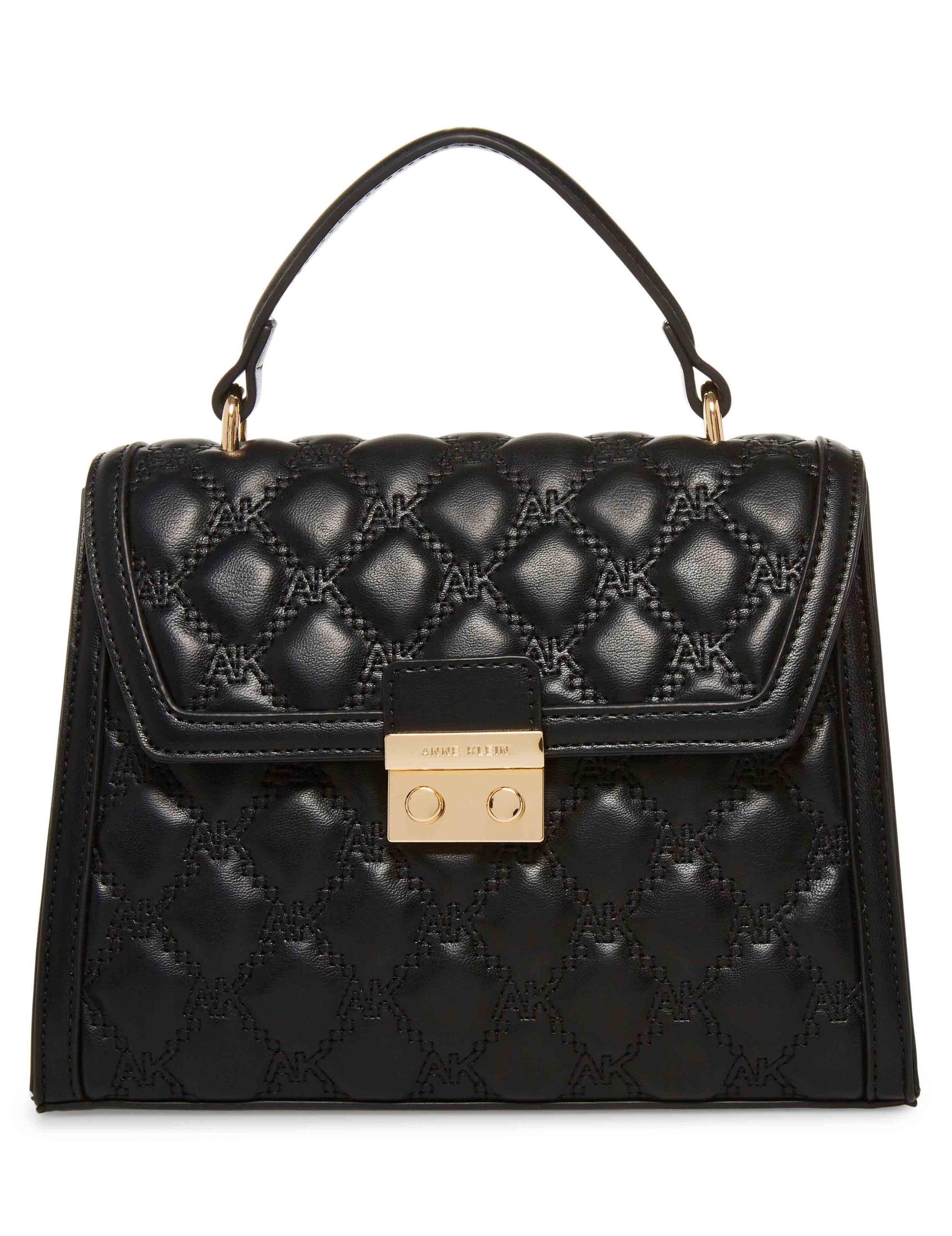 Anne Klein  Convertible Quilted Satchel With Push Lock