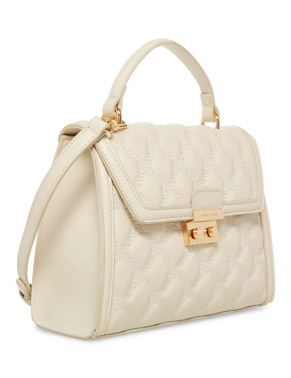 Anne Klein  Convertible Quilted Satchel With Push Lock