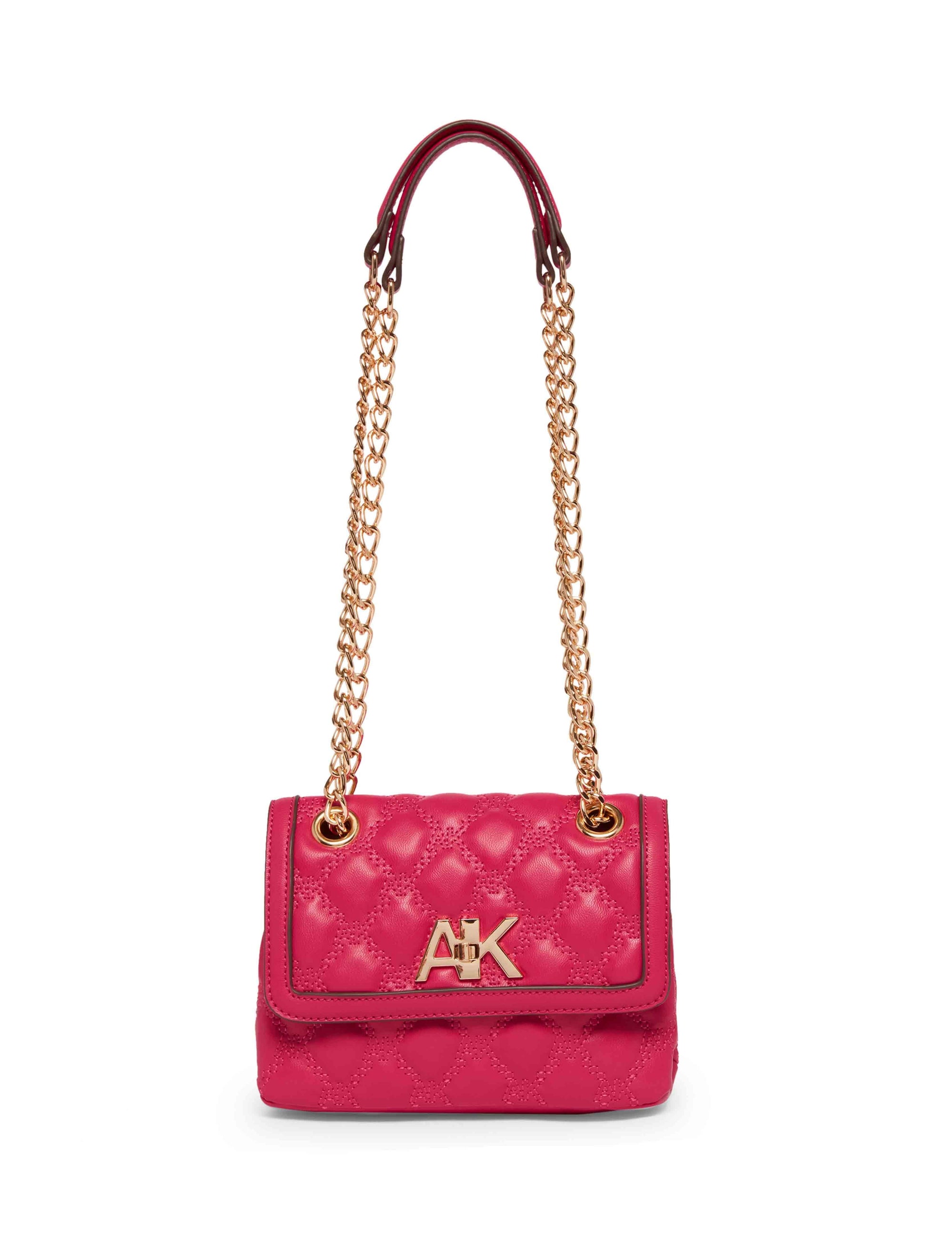Anne Klein Hibiscus pink Quilted AK Shoulder Bag