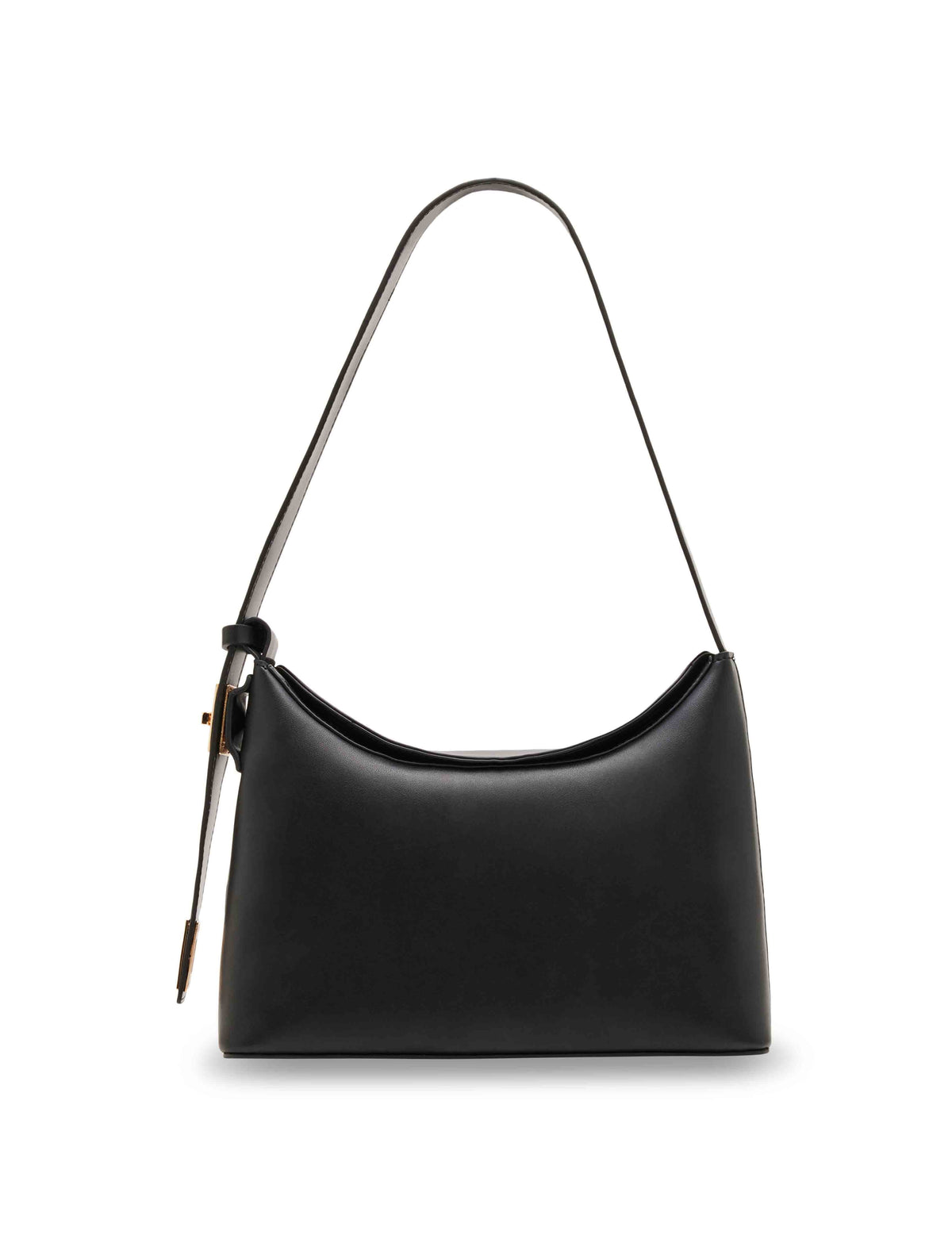 Anne Klein Black Fold Over Shoulder Bag With Enamel Turn Lock