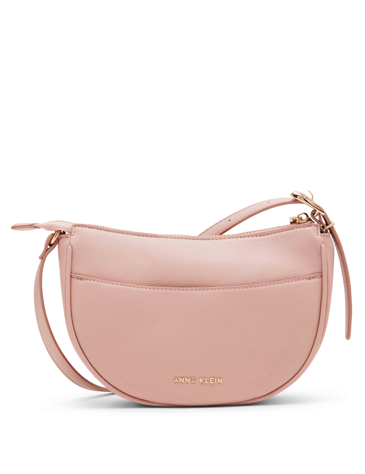 Anne Klein Rosewater Sculpted buckle half moon crossbody