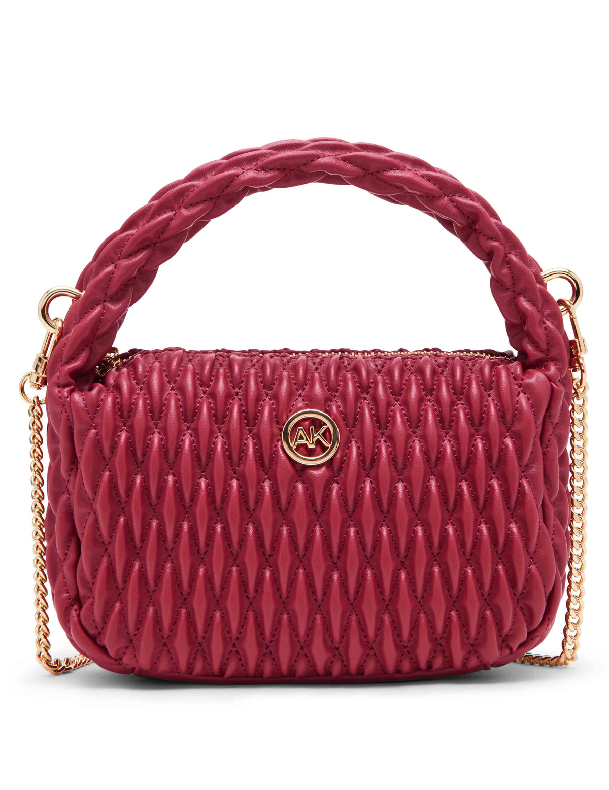 Anne Klein Passion Pink Rounded mini ruched crossbody