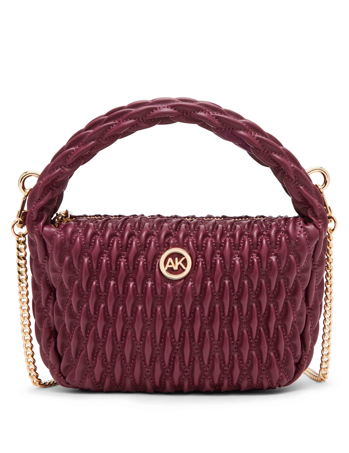 Anne Klein Cherry Lacquer Rounded mini ruched crossbody