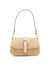 Anne Klein Natural/Parchment Scuplted Buckle Saddle with Detachable Strap