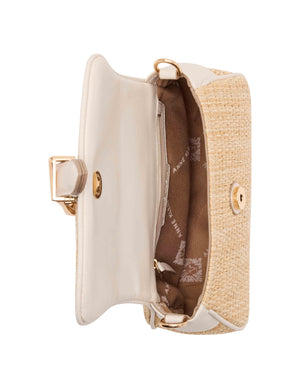 Anne Klein Scuplted Buckle Saddle with Detachable Strap
