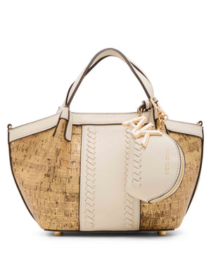 Anne Klein Metallic Gold/Parchment Cork Mini Tote