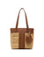 Anne Klein Metallic Gold/Chestnut Whipstitch Pocket Tote