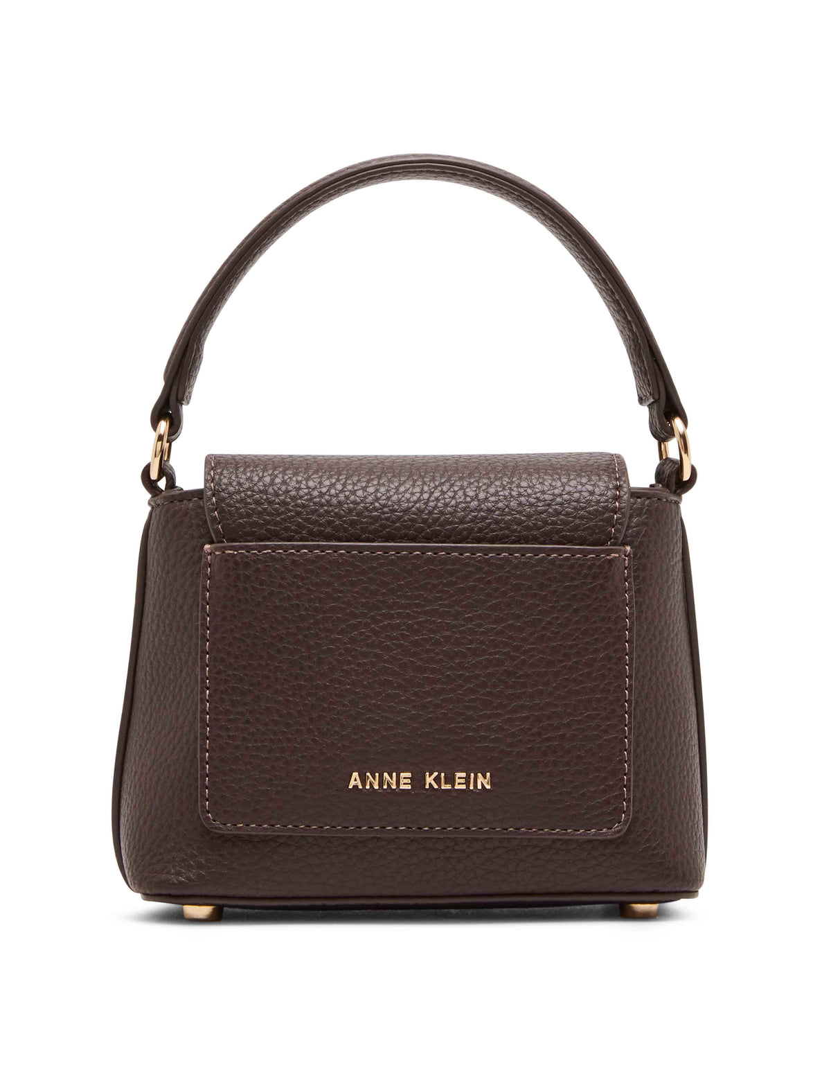 Anne Klein Espresso Mini Top Handle Flap with Detachable Strap