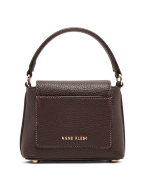Anne Klein Espresso Mini Top Handle Flap with Detachable Strap