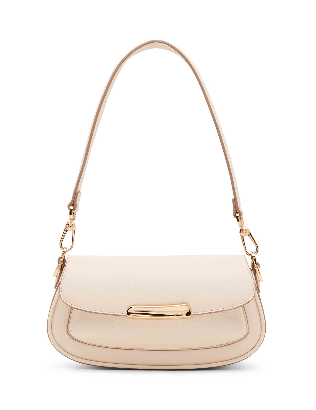 Anne Klein Pearl White Sculpted Plaque East West Shoulder Bag