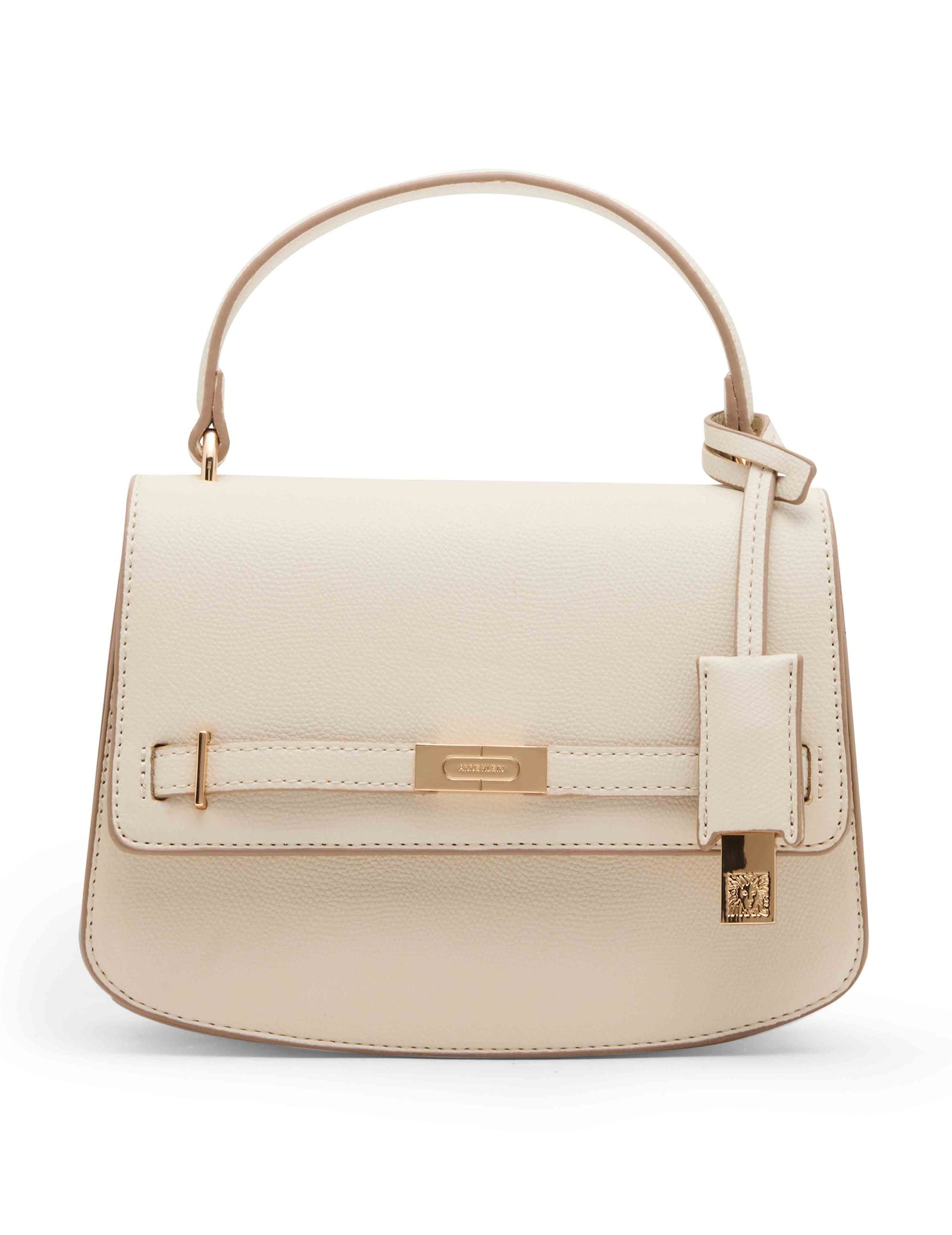 Anne Klein Parchment Belted Flap Saddle with Convertible Strap
