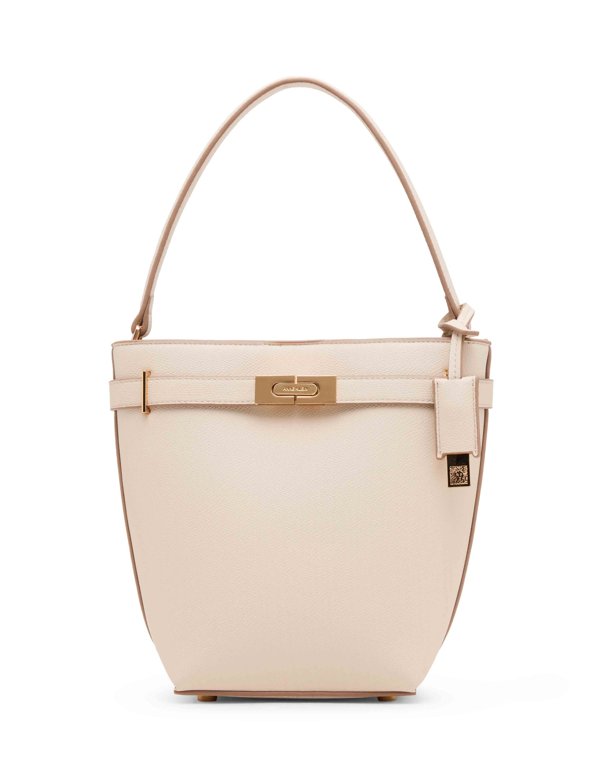 Anne Klein Parchment Belted Bucket with Convertible Strap