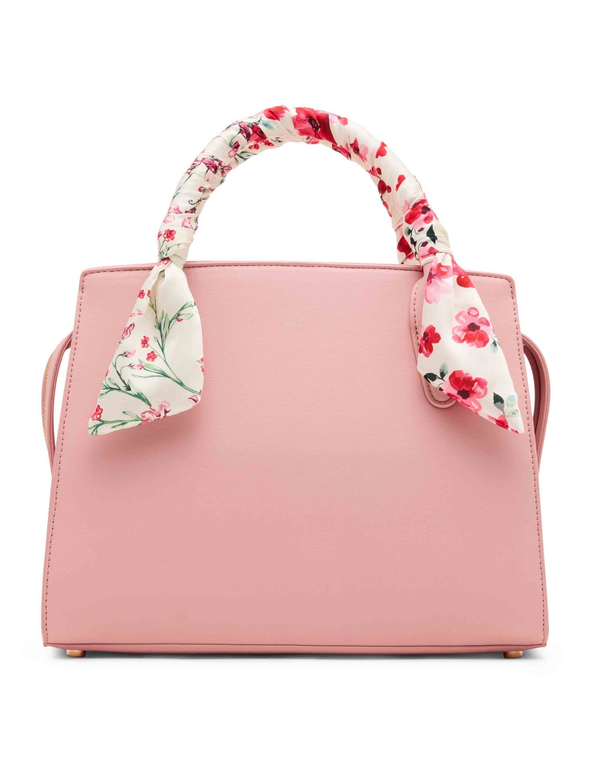 Anne Klein Pink Frost Medium Scarf Handle Satchel with Convertible Strap