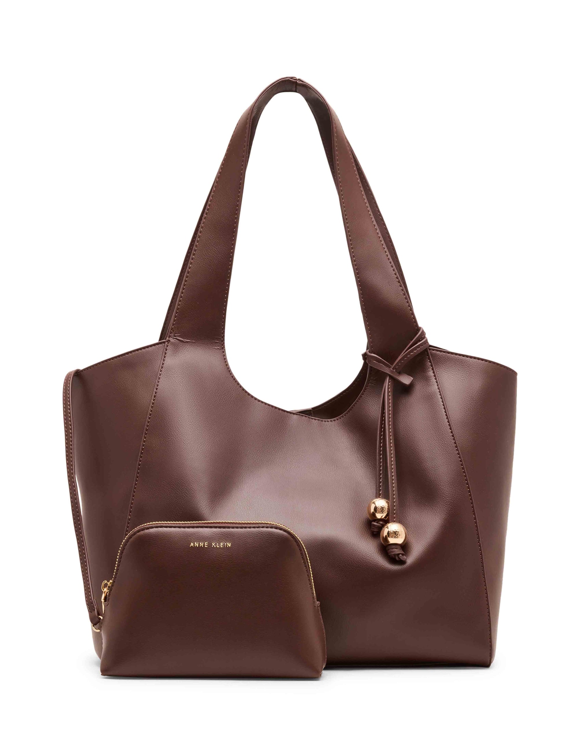 Anne Klein Chocolate Sauce Dome Stud Tote Bag
