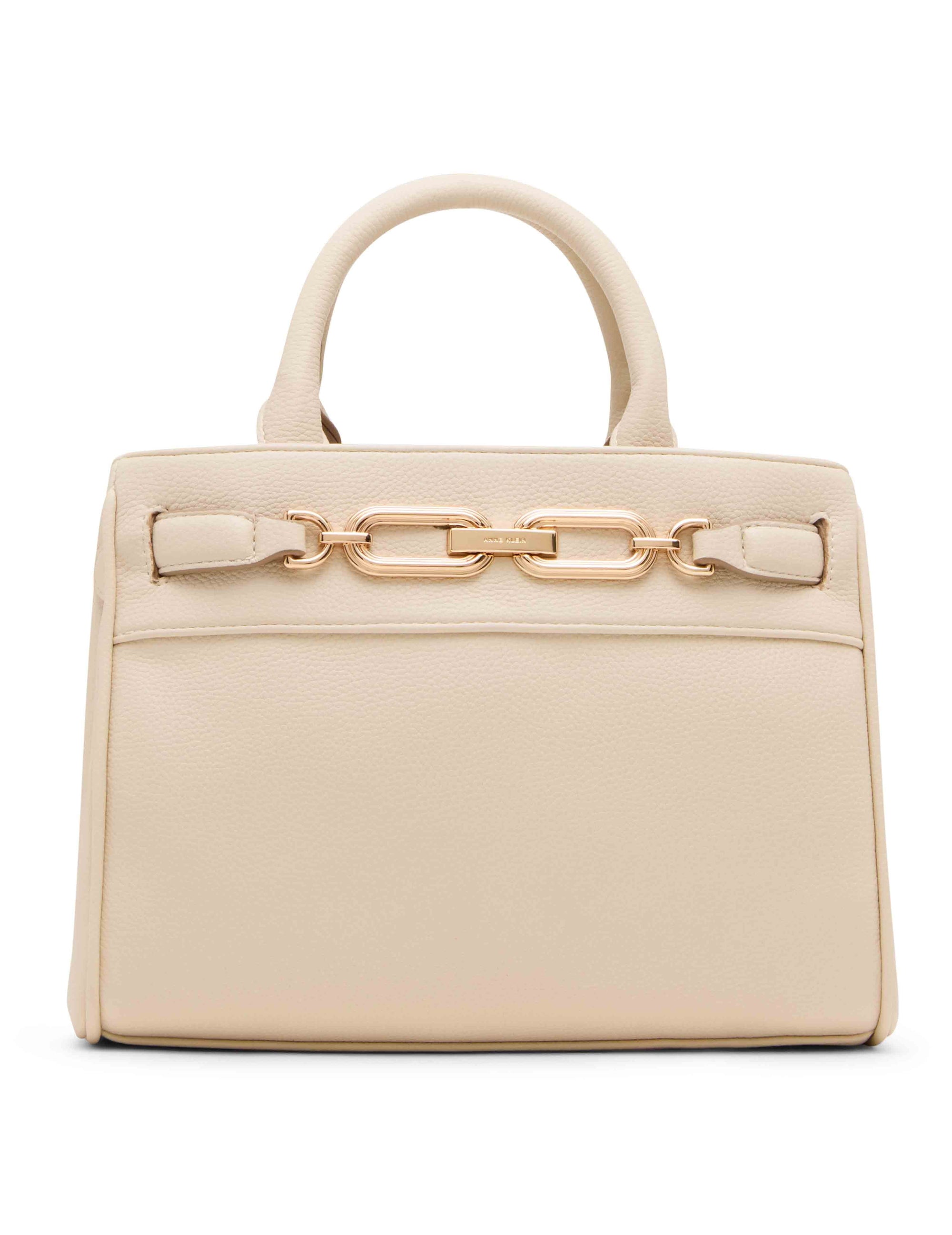 Anne Klein Parchment Midi Chain Satchel with Convertible Strap