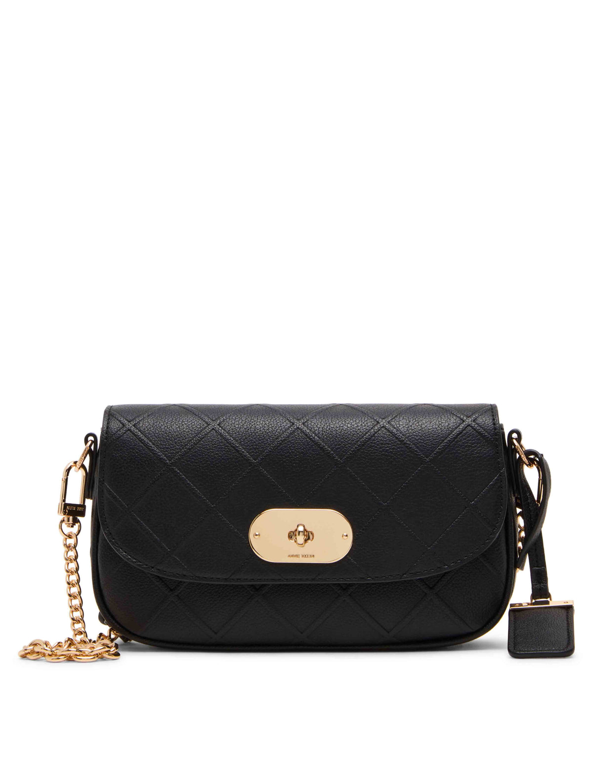 Anne Klein Black/Black Emboss Saddle with Varigated Chain Strap