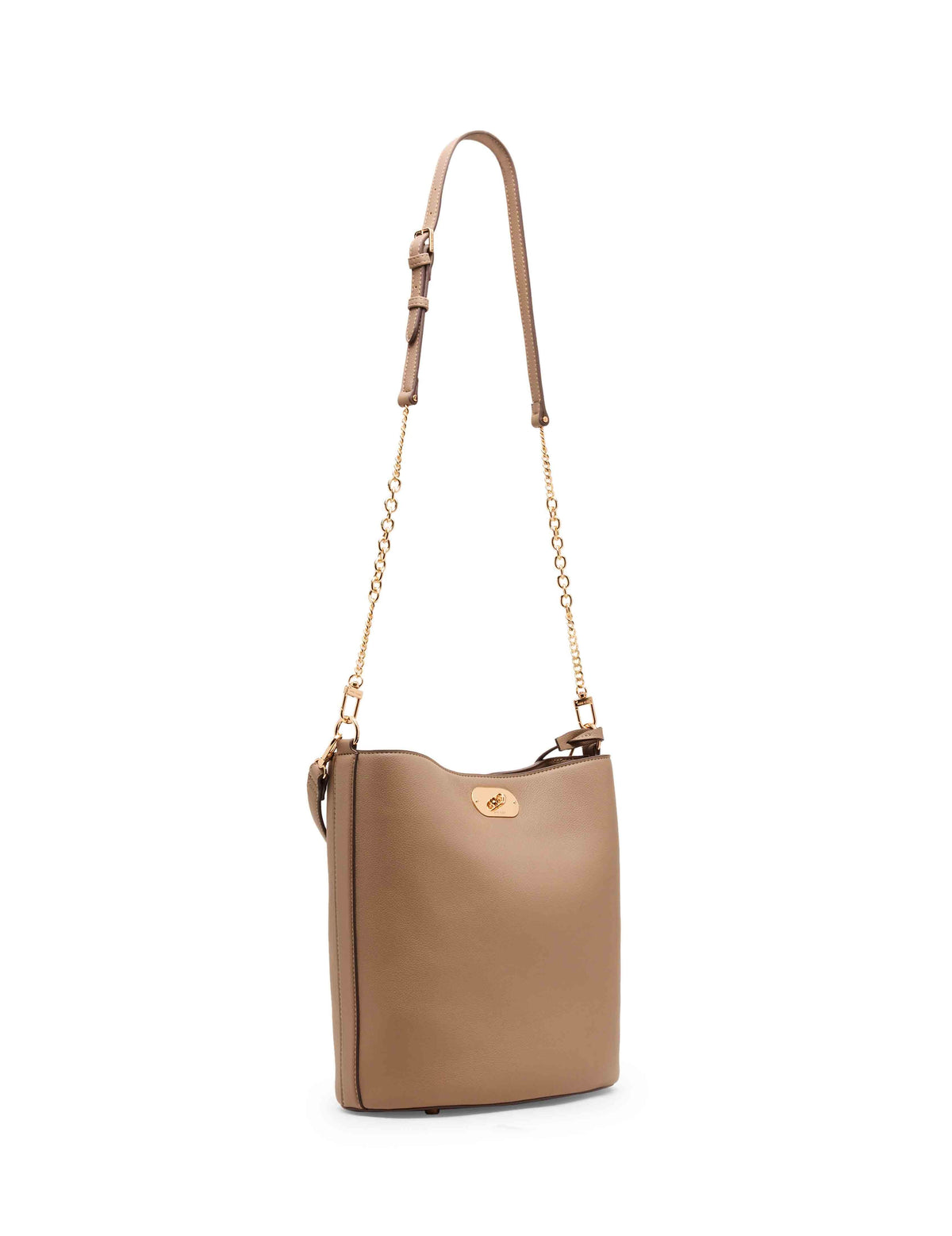 Anne Klein Medium Oval Turnlock Bucket with Convertible Strap