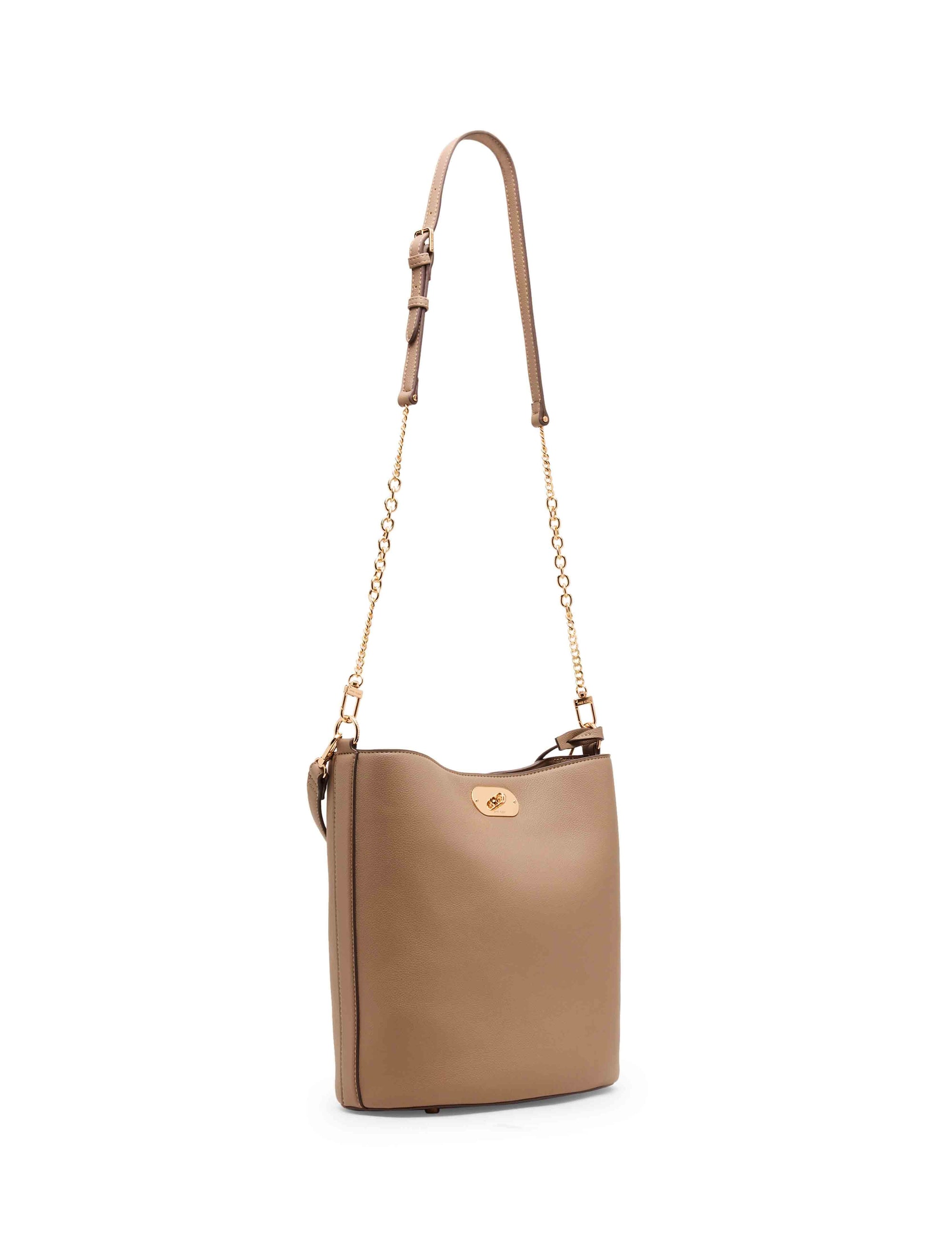 Anne Klein Medium Oval Turnlock Bucket with Convertible Strap