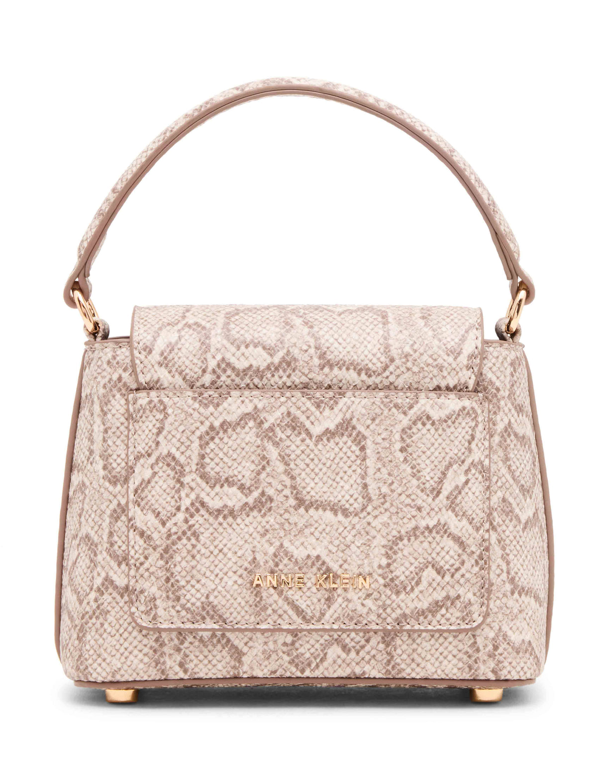 Anne Klein Faux Snake Mini Top Handle Flap with Detachable Strap
