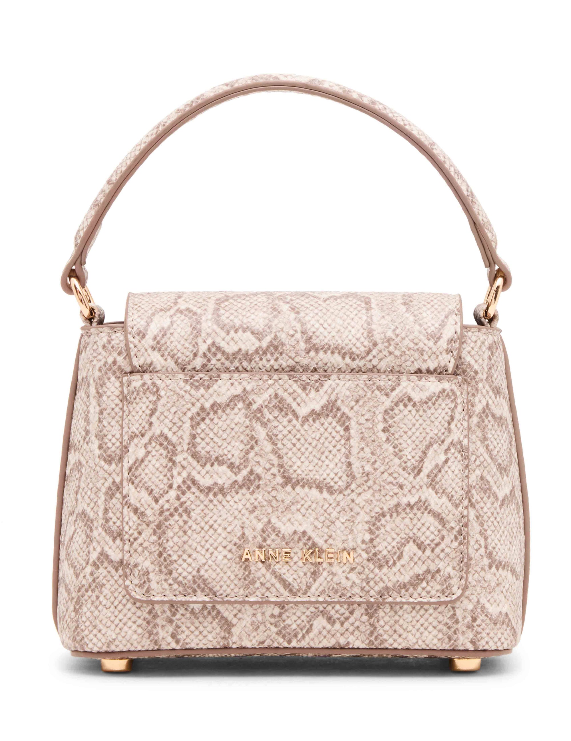 Anne Klein Faux Snake Mini Top Handle Flap with Detachable Strap