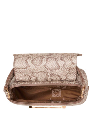 Anne Klein Faux Snake Mini Top Handle Flap with Detachable Strap