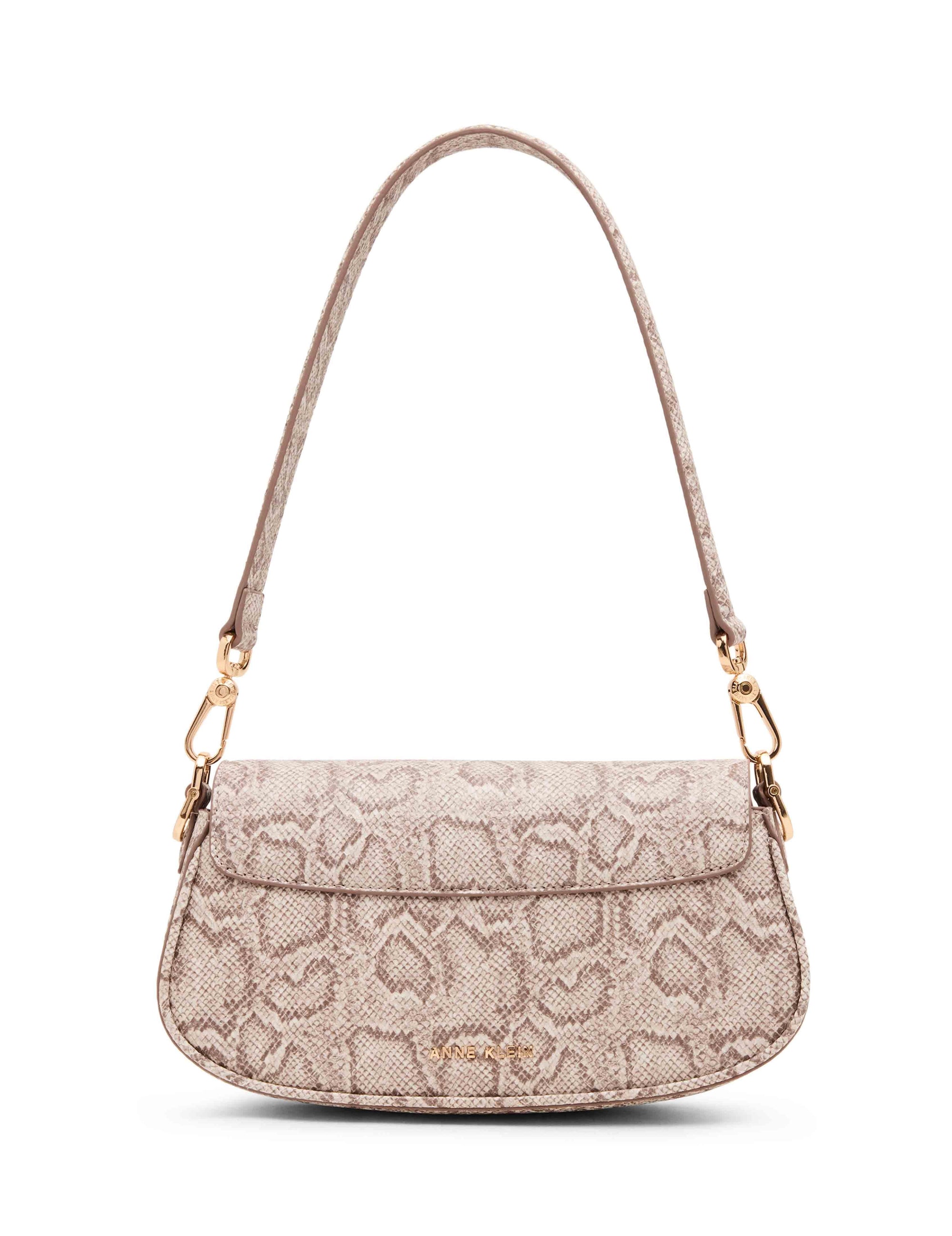 Anne Klein Faux Snake Sculpted Plaque East West Shoulder Bag