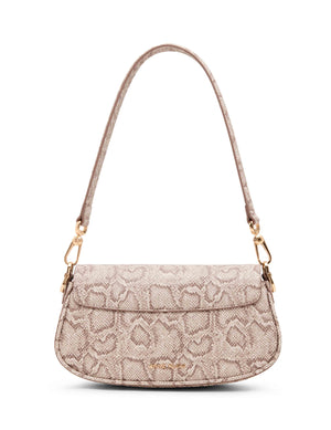 Anne Klein Faux Snake Sculpted Plaque East West Shoulder Bag