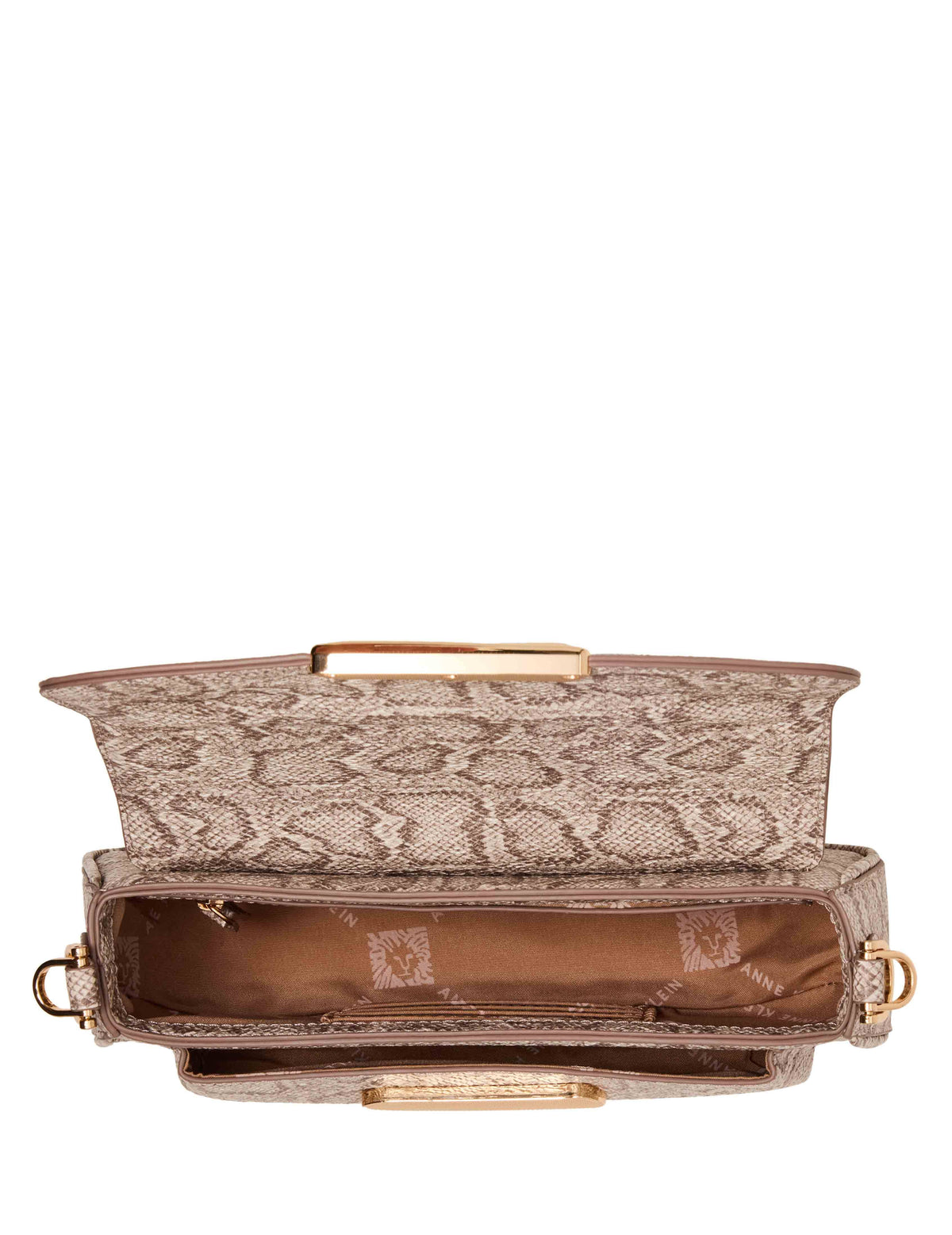 Anne Klein Faux Snake Sculpted Plaque East West Shoulder Bag