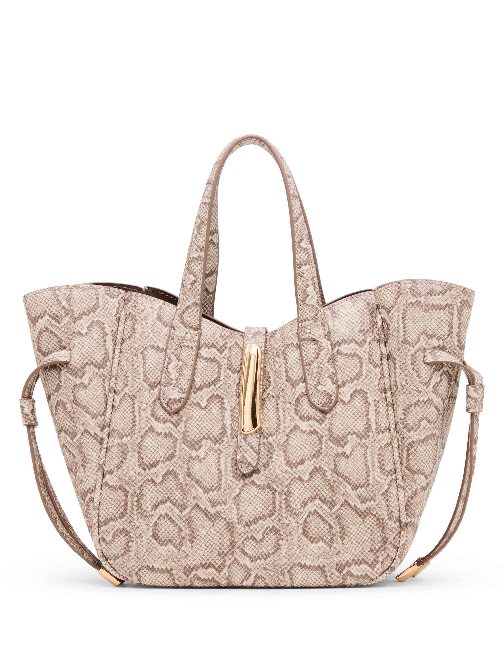 Anne Klein Faux Snake Small Tote with Convertible Strap