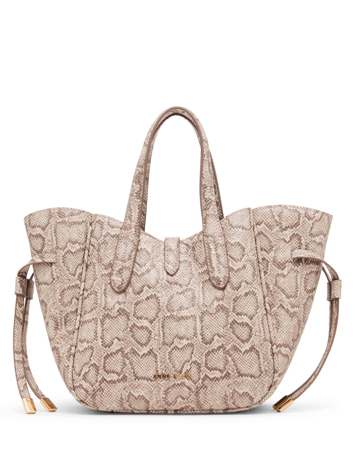 Anne Klein Faux Snake Small Tote with Convertible Strap