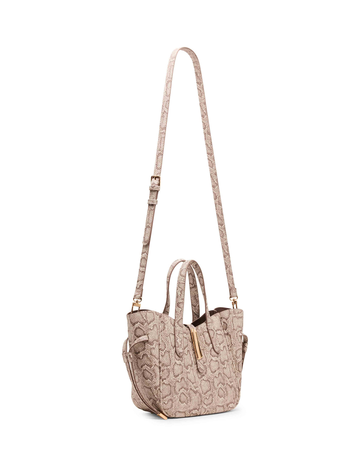 Anne Klein Faux Snake Small Tote with Convertible Strap