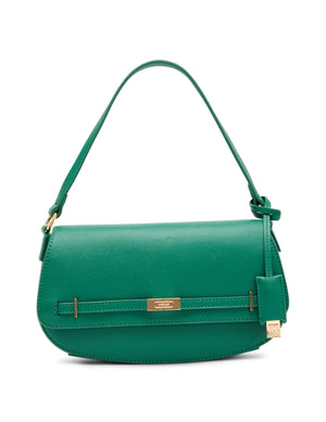 Anne Klein Palm Leaf Belted Flap Bag with Convertible Strap