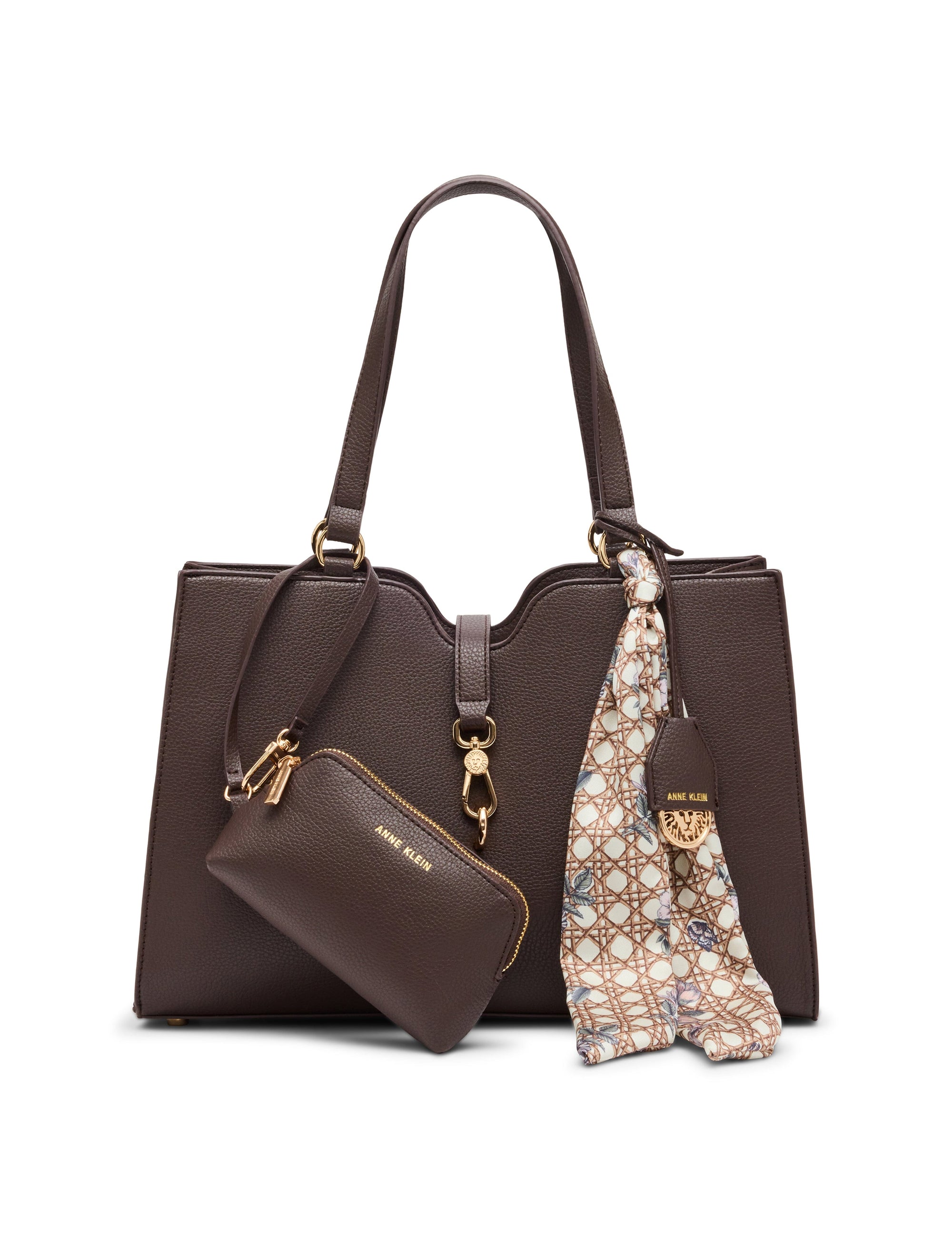 Anne Klein East West Tote with Attached Scarf
