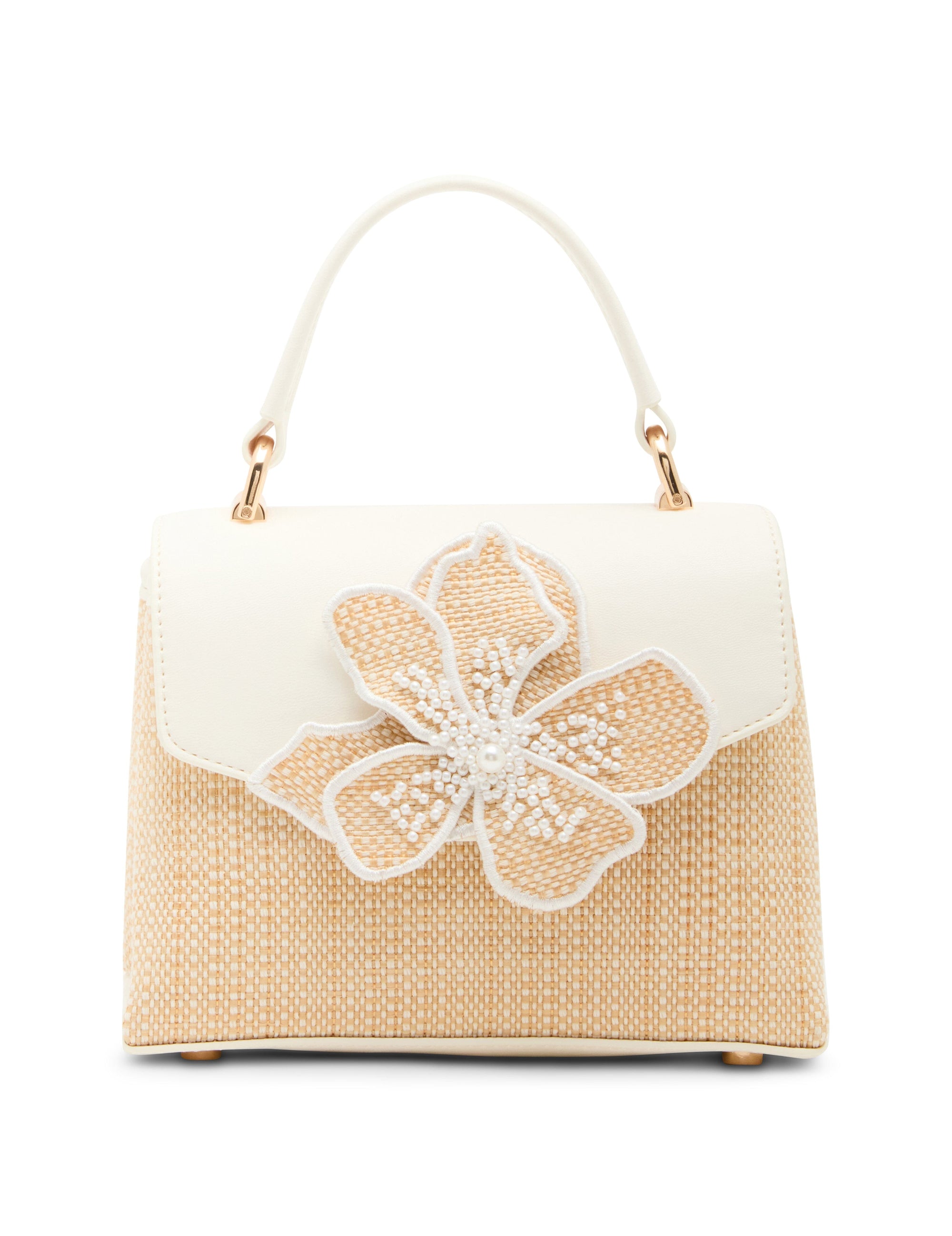 Anne Klein Flower Top Handle Bag with Convertible Strap