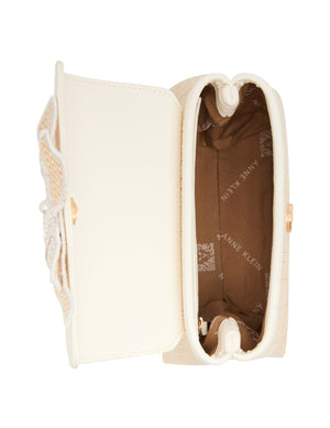 Anne Klein Flower Top Handle Bag with Convertible Strap