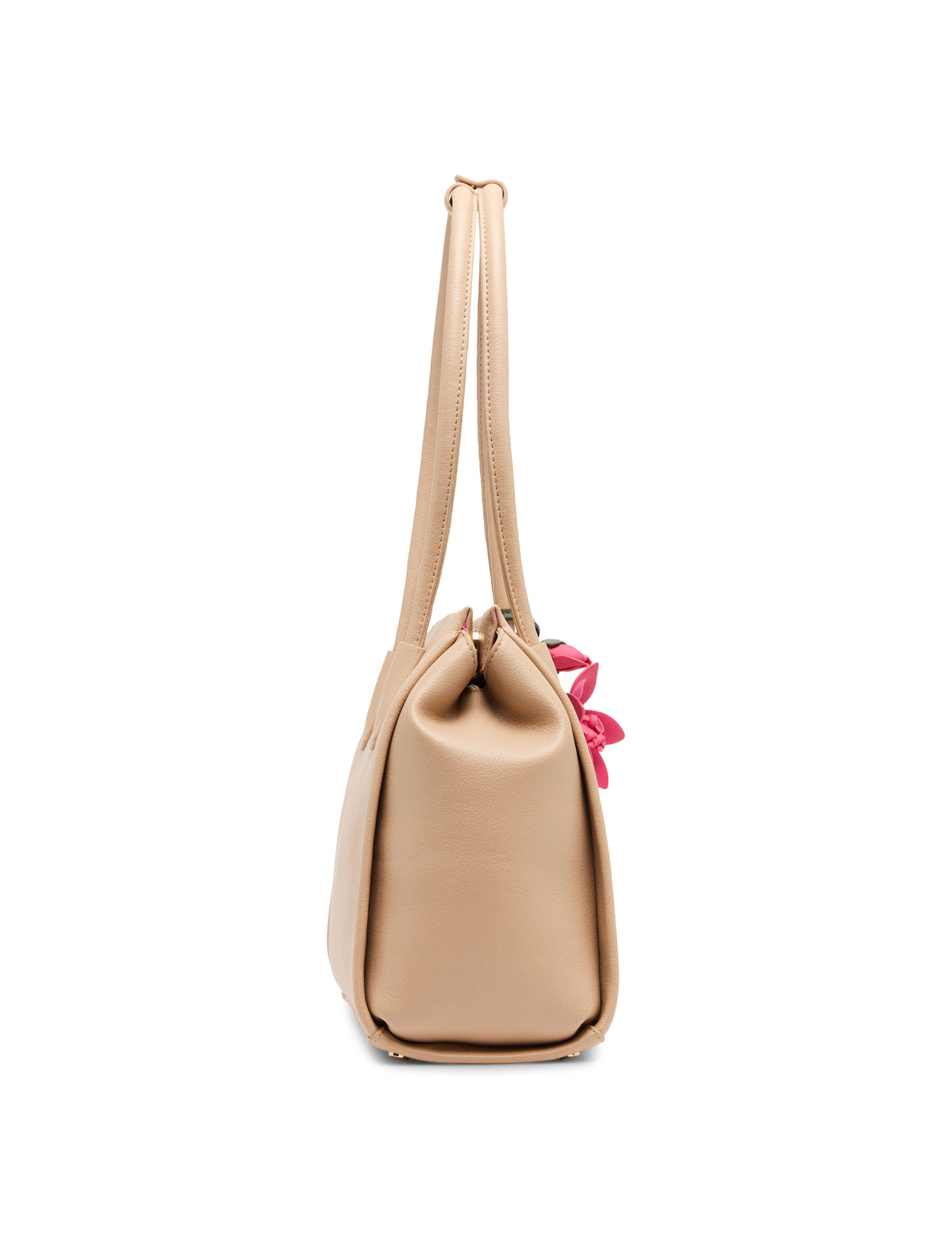 Anne Klein Bonded Tote Bag with Floral Charm