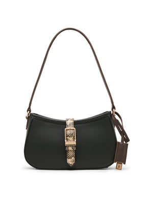 Anne Klein Black/Espresso/Oatmilk Multi Belted Shoulder Bag