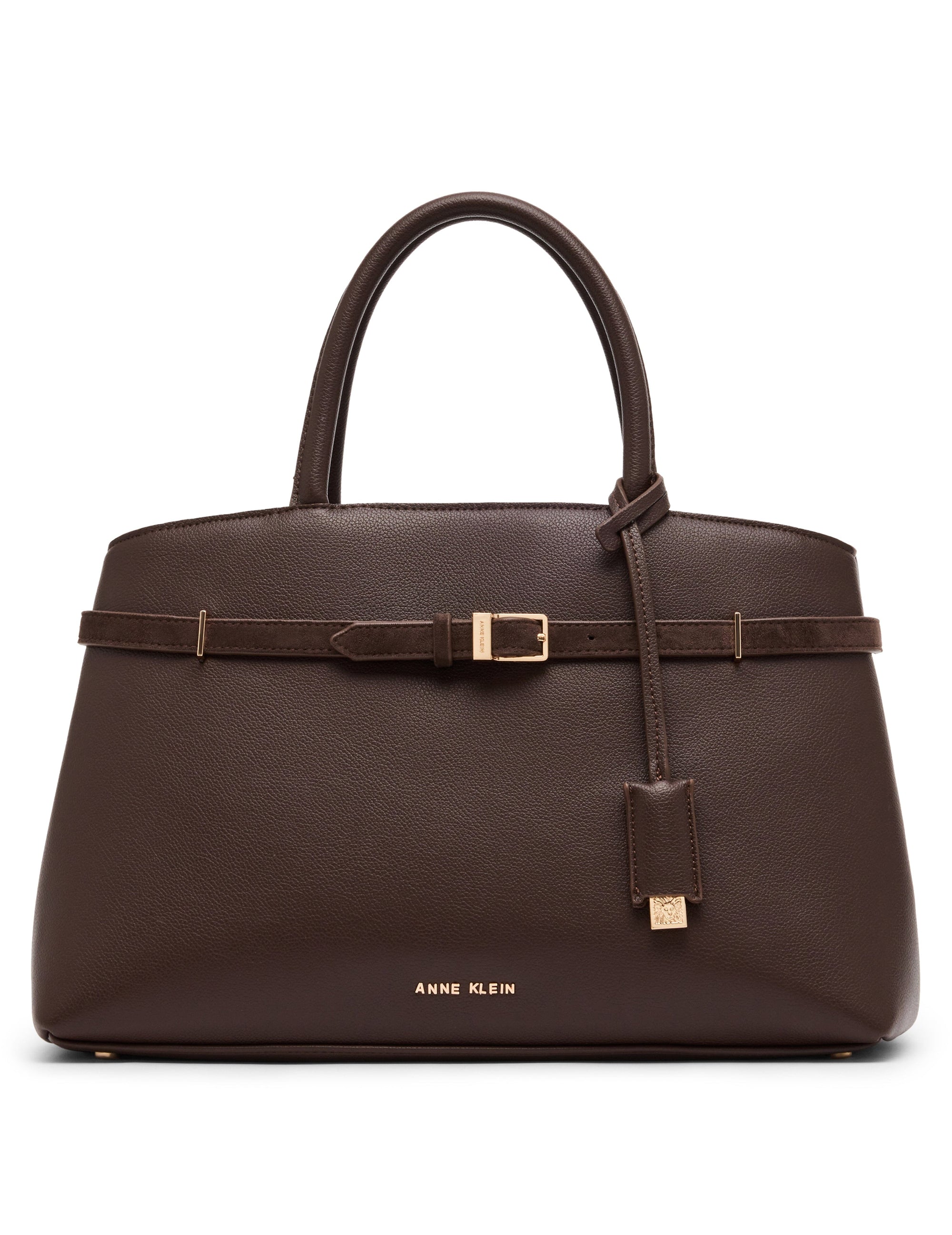 Anne Klein Espresso/Espresso Belted Satchel with Convertible Strap