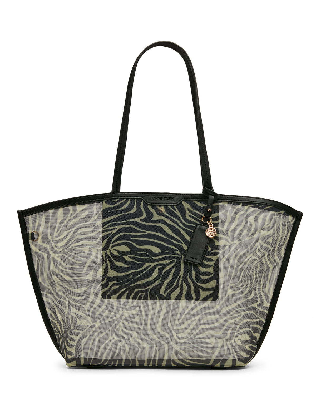 Anne Klein Zebra Printed Mesh Tote Bag with Pouch