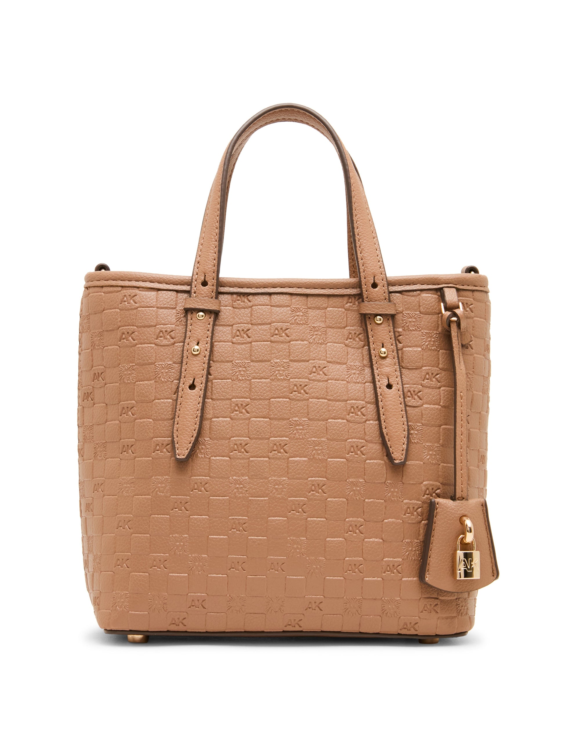 Anne Klein Mocha/Mocha Embossed Mini Tote with Convertible Strap