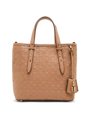 Anne Klein Mocha/Mocha Embossed Mini Tote with Convertible Strap