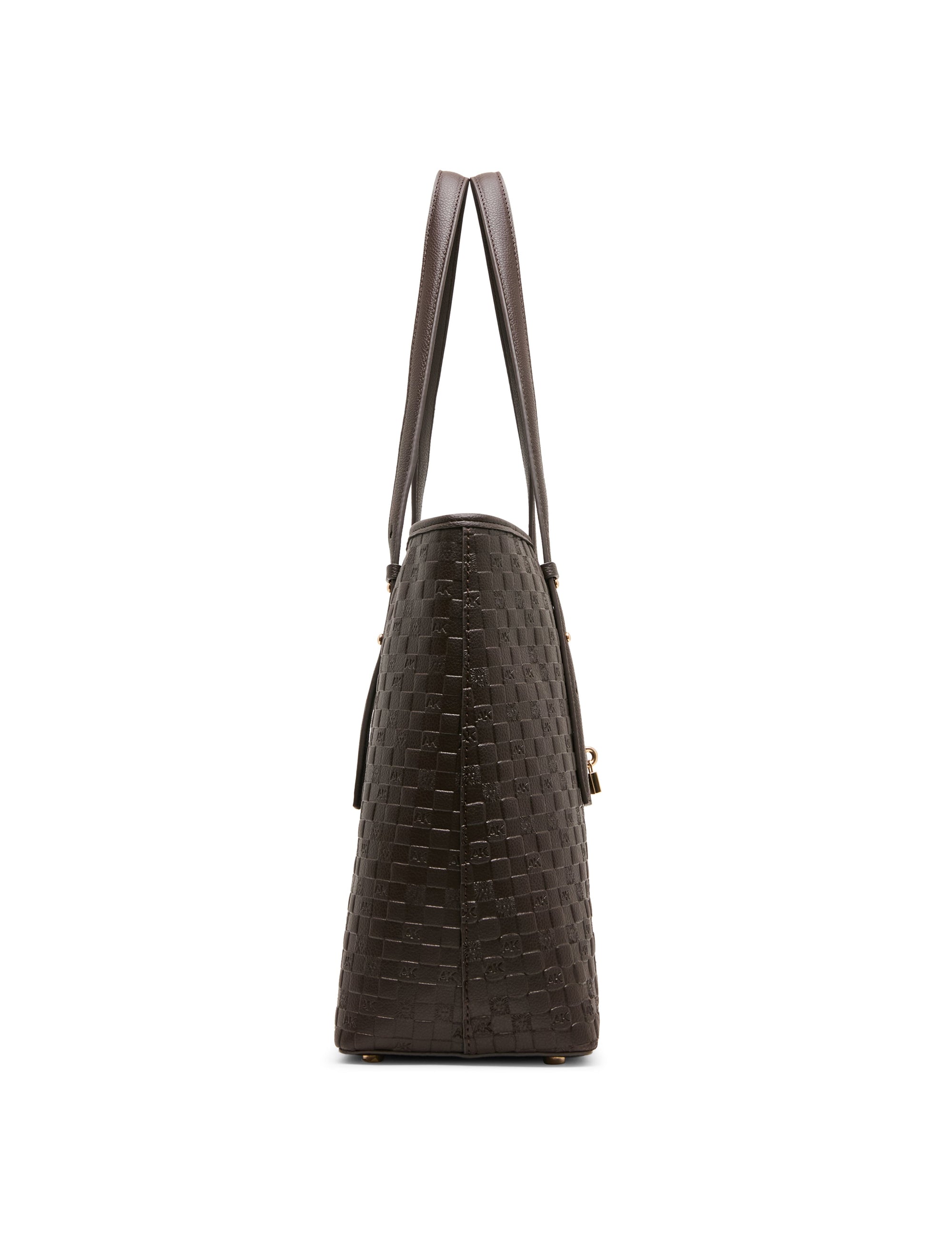Anne Klein Embossed Logo Large Tote Bag with Lock Charm