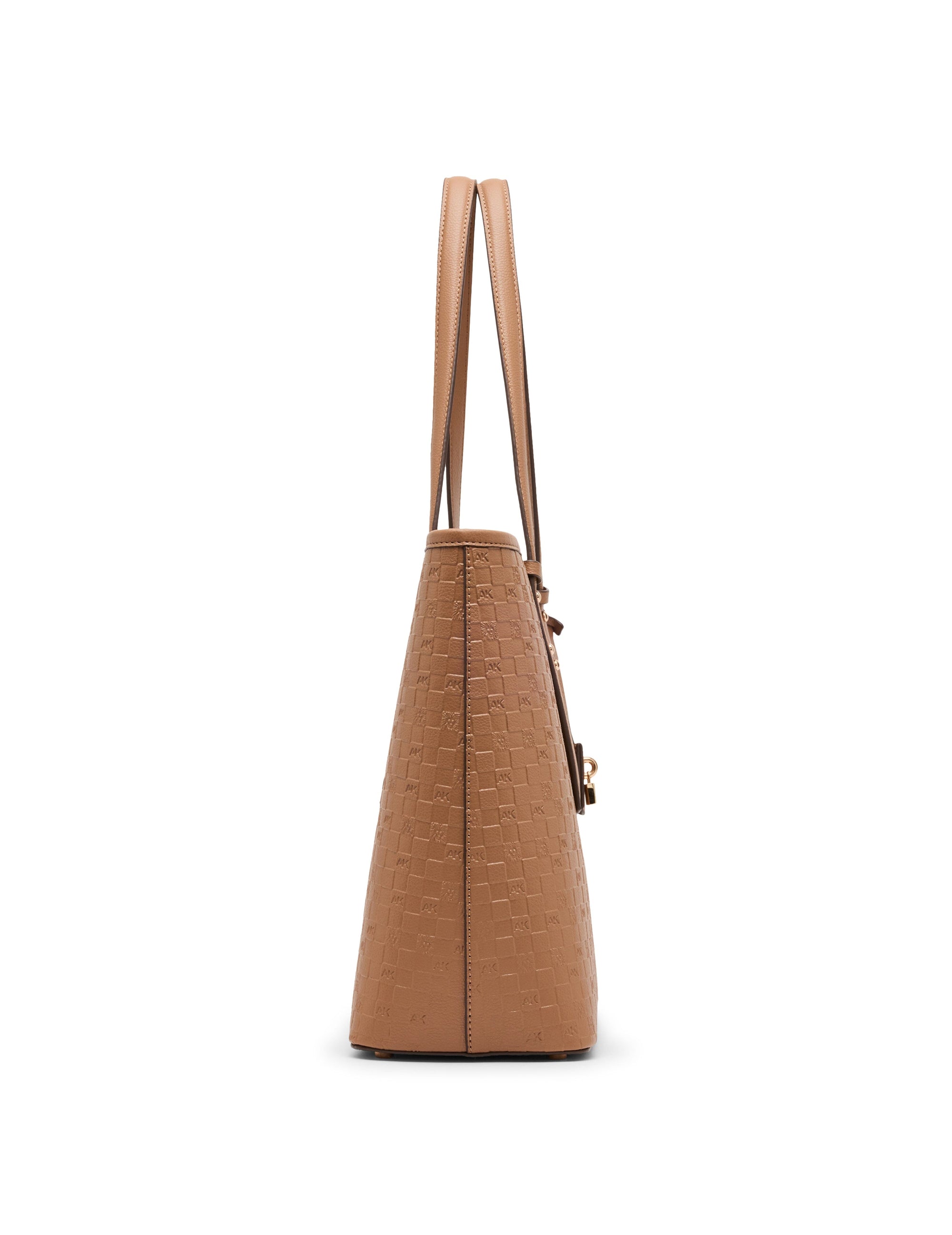 Anne Klein Embossed Logo Large Tote Bag with Lock Charm