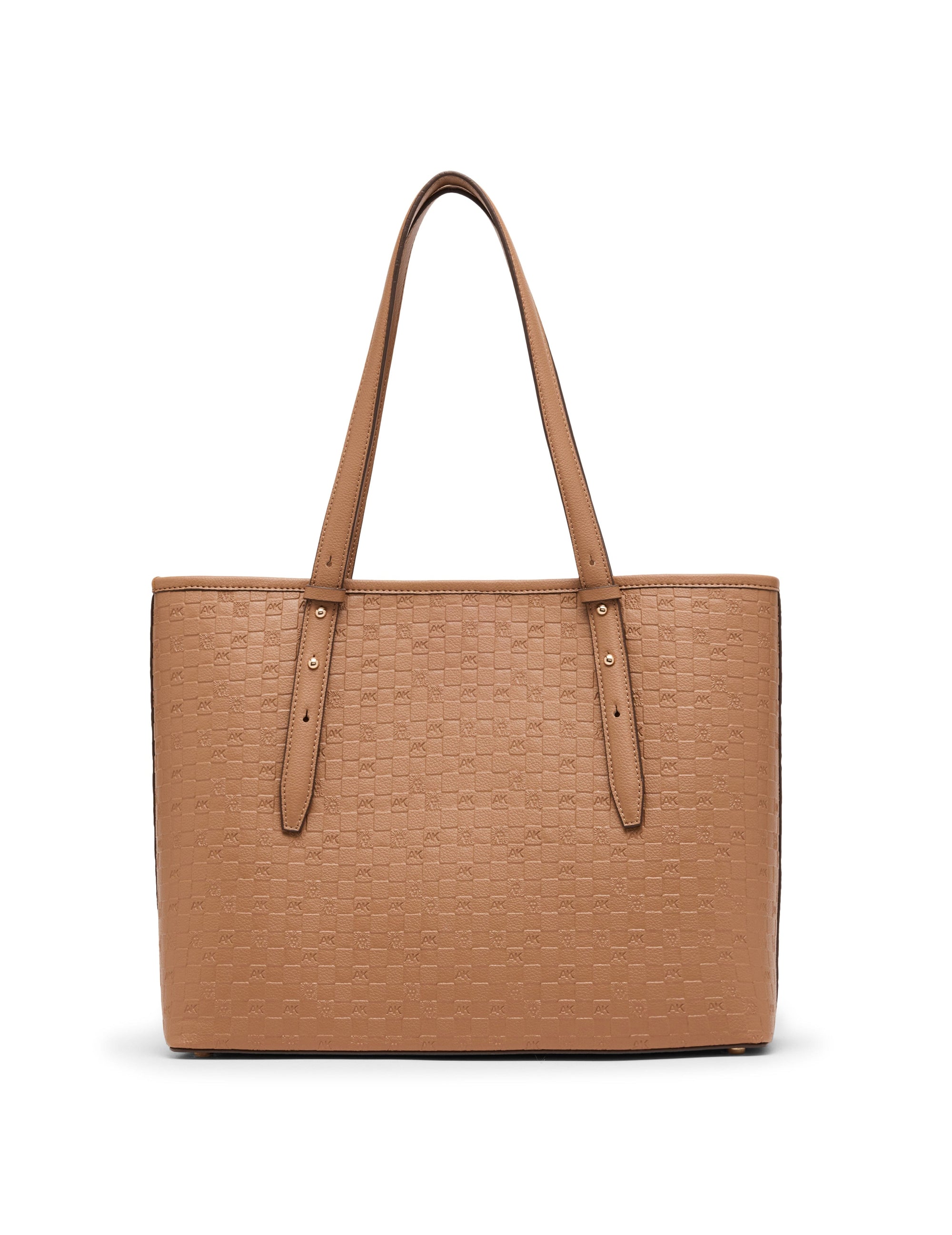 Anne Klein Embossed Logo Large Tote Bag with Lock Charm