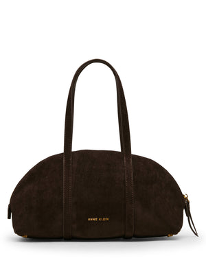 Anne Klein Faux Suede Horsebit Bowler Satchel